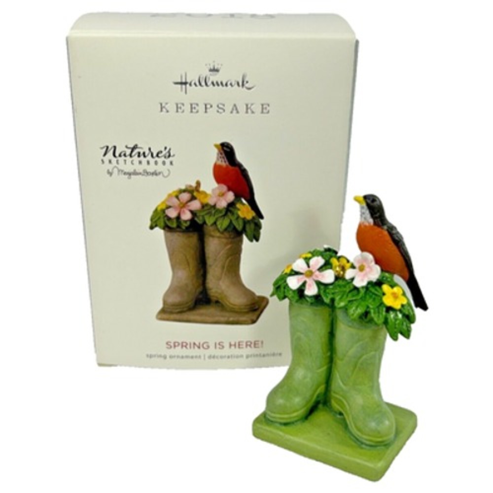 Hallmark Natures Sketchbook SPRING IS HERE! 2018 Keepsake Ornament Robin Boots